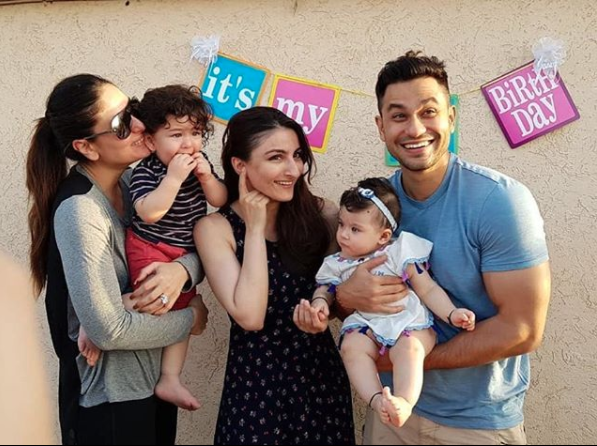 Kareena Kapoor Khan, Soha Ali Khan, Kunal Kemmu, Taimur Ali Khan and Inaaya Naumi Kemmu